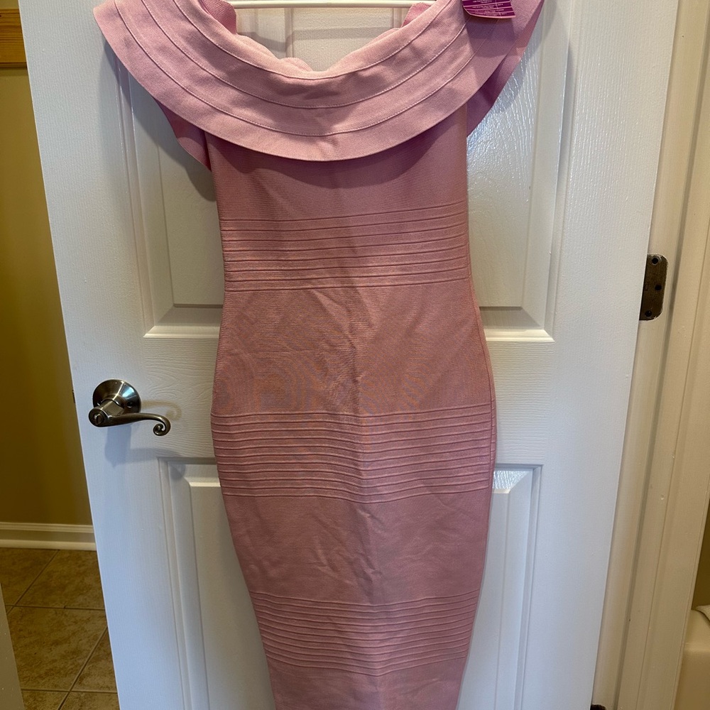 Elegant Pink Off-Shoulder Dress